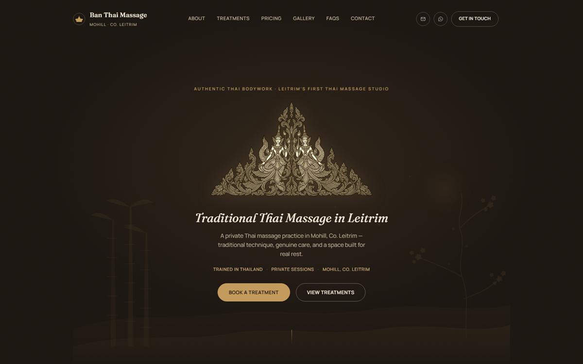 Ban Thai Massage desktop homepage