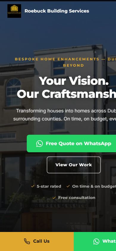 Roebuck Building Services mobile homepage